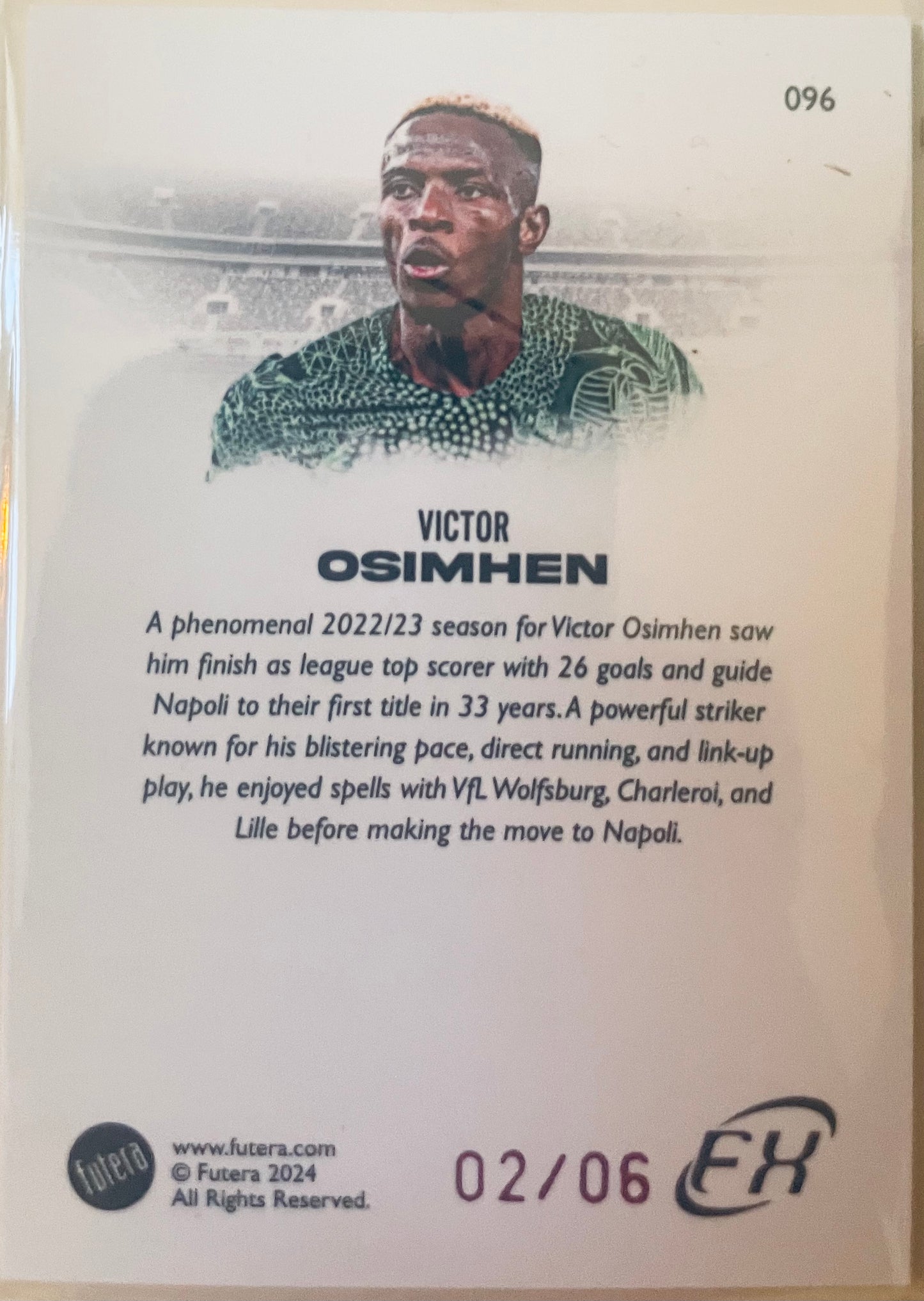 2024 Futera World Football FX
Victor Osimhen – Purple Parallel 02/06