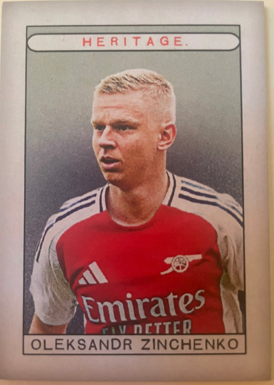2024–25 Futera Unique Arsenal Heritage 
Oleksandr Zinchenko – Limited Edition 08/09