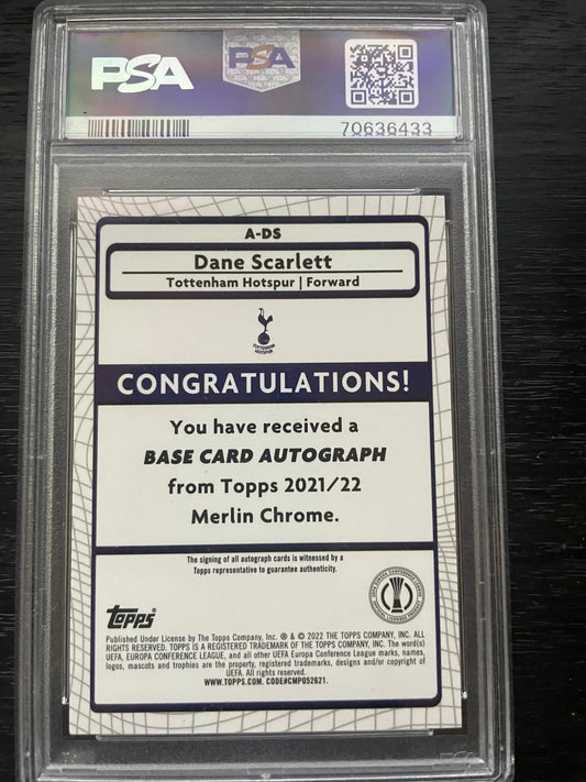 Dane Scarlett A - DS – 2021 Topps Merlin Chrome UEFA Autographs (PSA 10 Mint) - Nordic Art & Collectibles